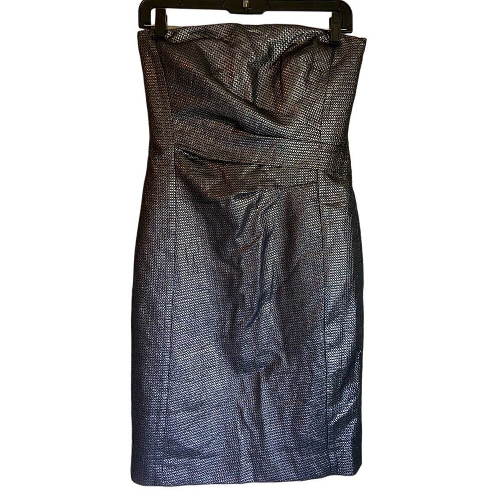 Silver Lauren Ralph Lauren Mini Body Con Strapless Dress 4 Wedding Event Date